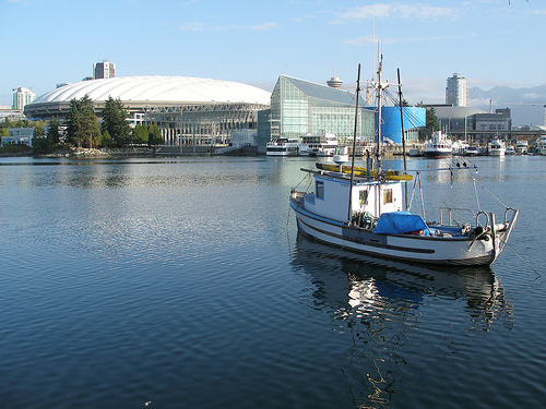 Stade BC place, vue de False Creek